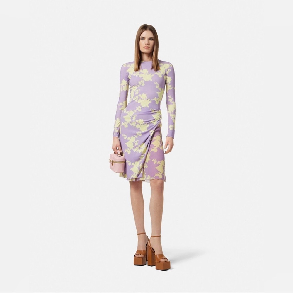 Versace Wild Roses Crepe Jersey Dress